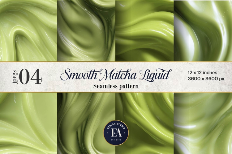 Matcha Liquid Marble, Green Abstract Swirl Digital Paper