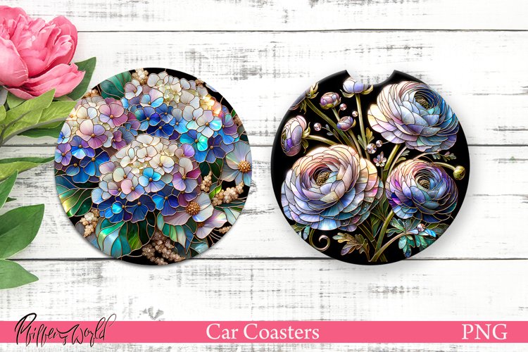 Car Coasters | Pearl Flowers | Colorful Flowers