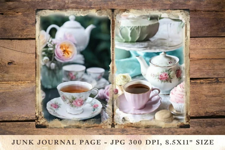 Printable Junk Journal Pages tea and cake party 5