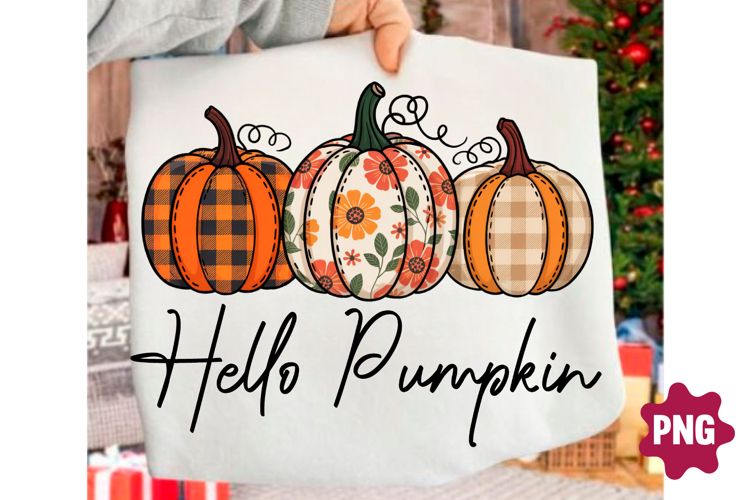 Fall Floral Pumpkin Png, Hello Pumpkin