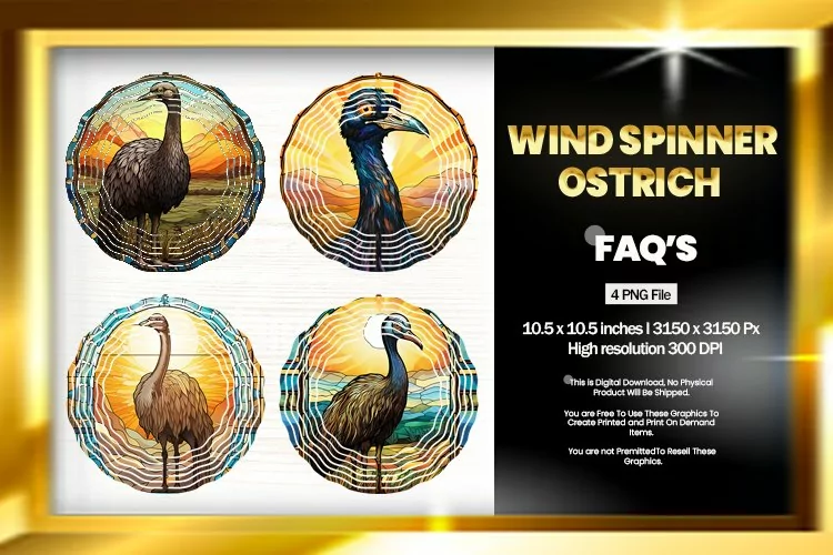 Ostrich Wind Spinner Sublimation - 04 Variations