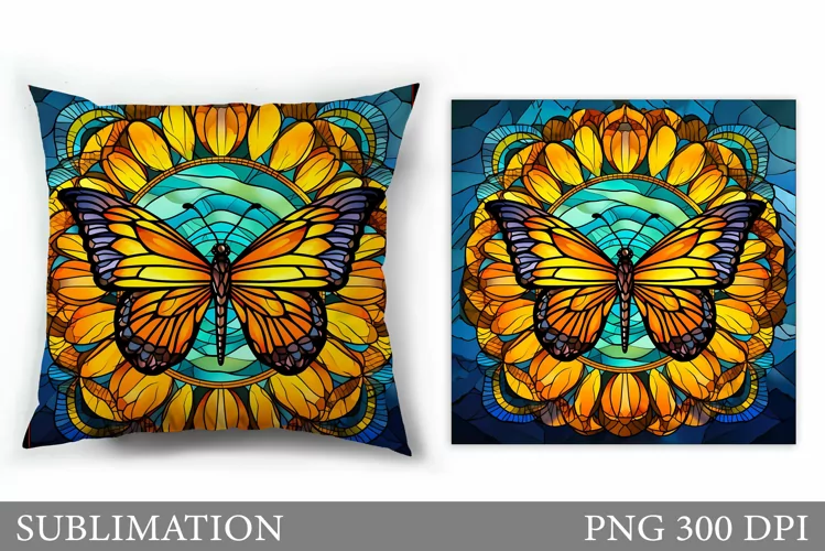 Butterfly Flowers Sublimation. Butterfly Pillow Sublimation