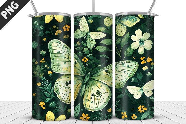 Flower Butterfly 20 oz Tumbler Design|Butterfly Tumbler Wrap