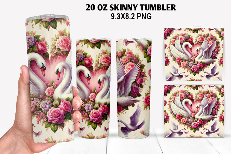 Valentine Skinny Tumbler 20oz Wrap Design, Valentine Tumbler