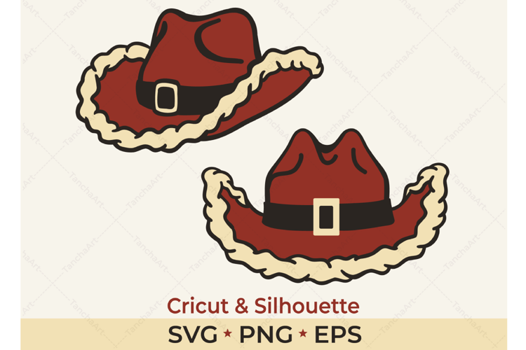 Cowboy Christmas Hat SVG | Western Santa Hat