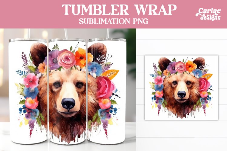 Bear Tumbler Wrap, Tumbler Sublimation Wrap