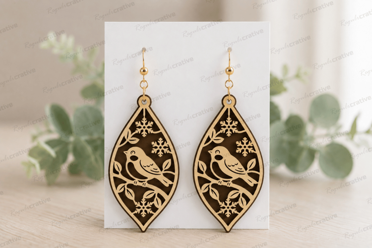 Christmas Earrings Laser Cut SVG File,Christmas Earrings SVG