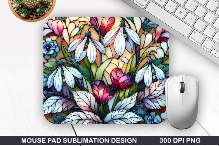 Flower Mouse Pad Sublimation, Spring Flower Mouse Pad PNG