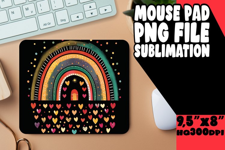 Radiant Rainbow Elegance: Sublimation Mouse Pad Designs