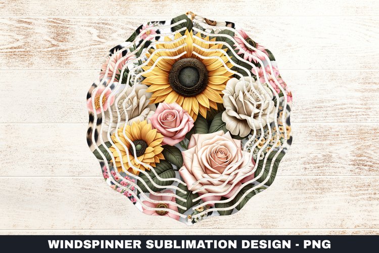 Flowers Wind Spinner Sublimation Design