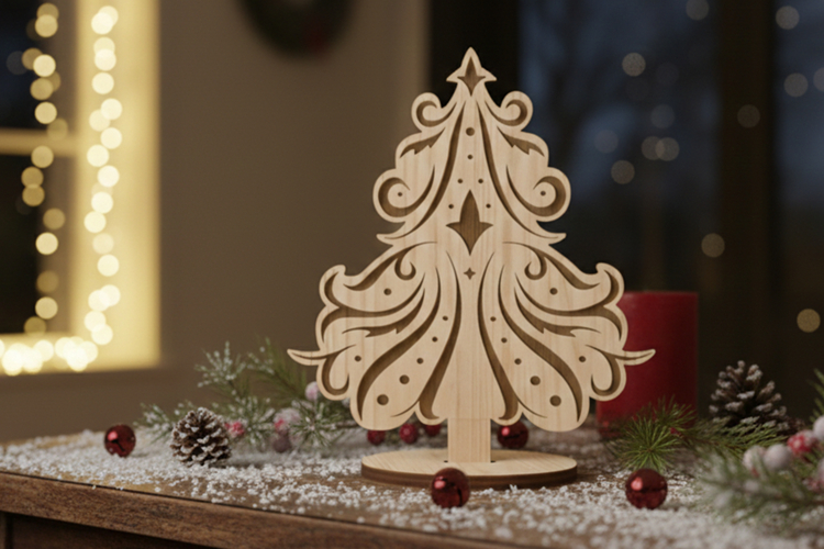 Wooden Christmas tree. CHRISTMAS Laser Cut Files Engraved.