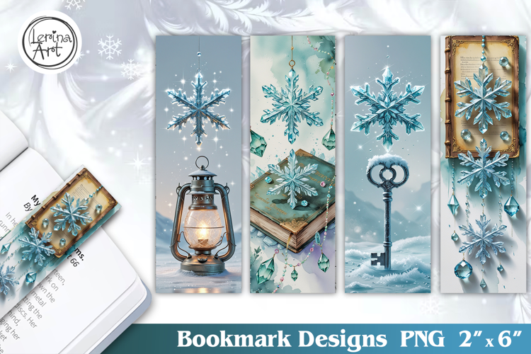 Christmas / Snowflakes / Printable Bookmark / 4 PNG