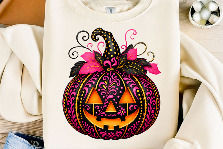 Pink Witch Jack O Lantern Png
