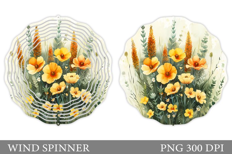 Flowers Wind Spinner Sublimation. Floral Wind Spinner Design example image 1