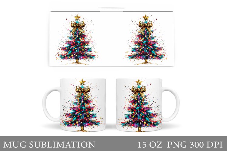 Christmas Tree Mug Design. Christmas Tree Mug Sublimation example image 1