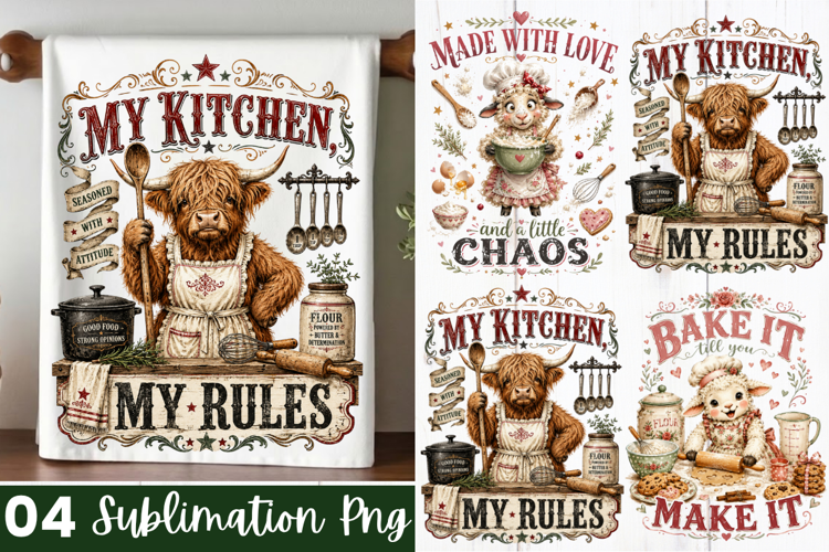 Funny Kitchen Chicken kitchen towel PNG, funny kitchen chick