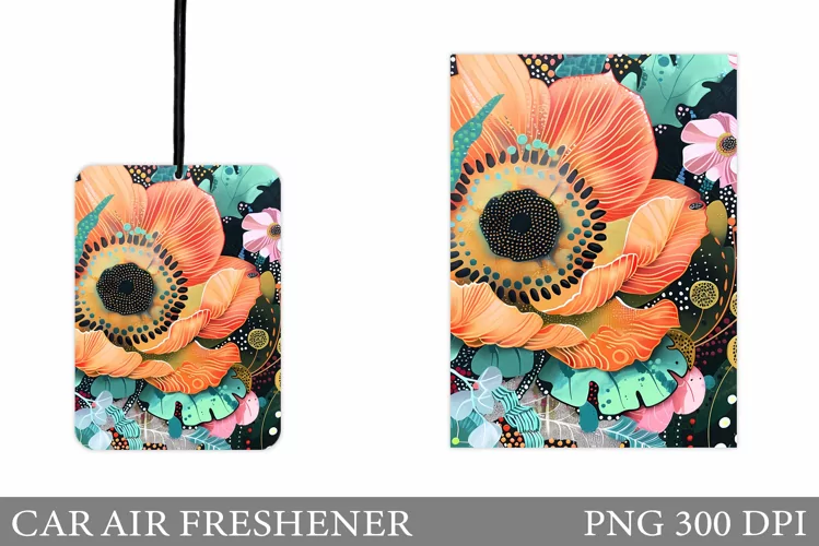 Floral Car Air Freshener. Flowers Car Air Freshener Design