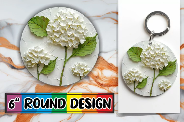 Elegant Bloom Harmony: 3D Circle Design Sublimation