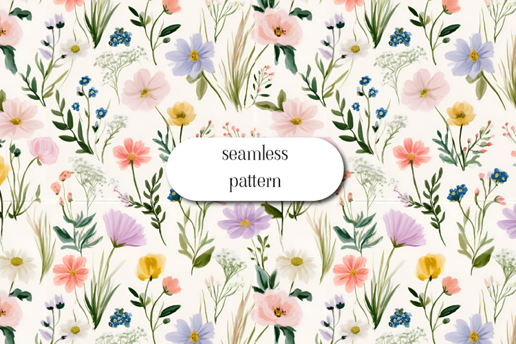 Wildflower Meadow Pattern | Seamless Botanical Floral Print