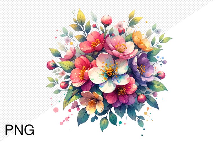 Spring Flowers Sublimation - Clipart PNG Design