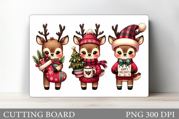 Christmas Deer Cutting Board. Christmas Cutting Board Design example image 1