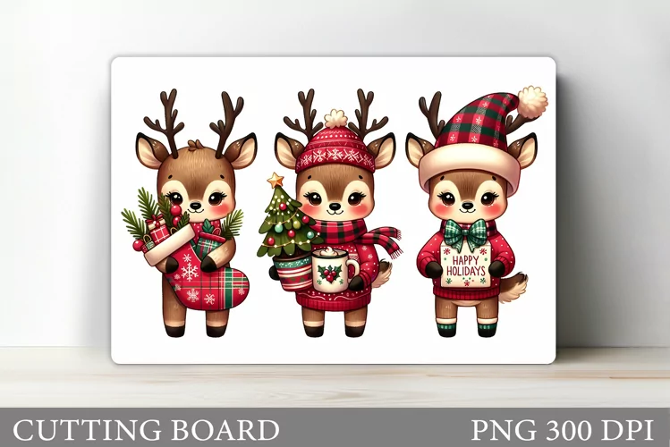 Christmas Deer Cutting Board. Christmas Cutting Board Design