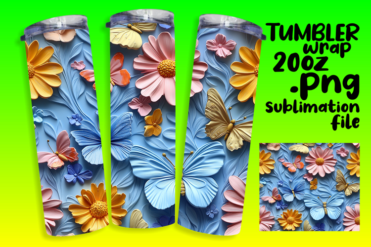 Amazing 20oz Tumbler Wrap Download , 3D Flower