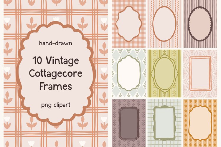 Hand Drawn Vintage Cottagecore Folk Frames example image 1