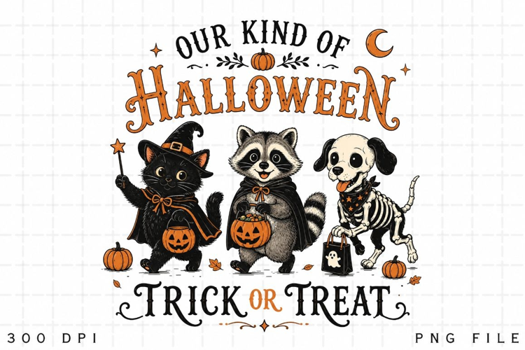 Our Kind Of Halloween PNG Sublimation Design - Cute Black