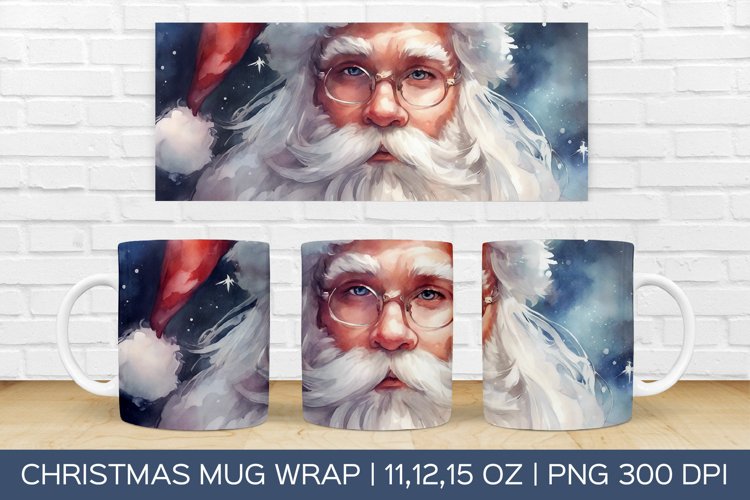 Christmas Santa Klaus Mug Wrap|Christmas Sublimation Design