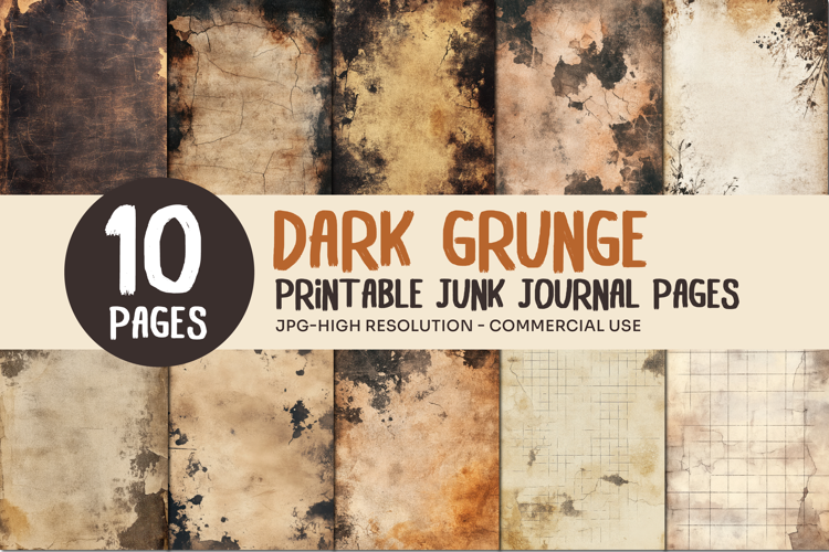 Dark Grunge Junk Journal Pages