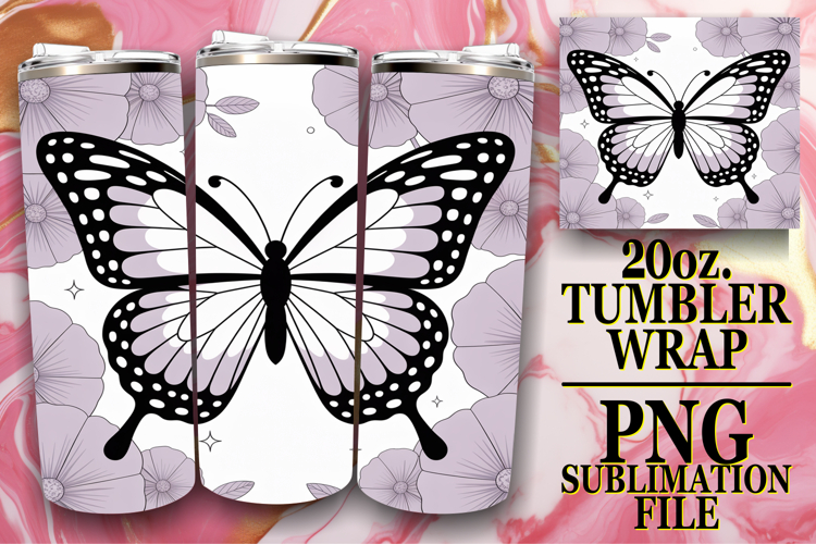 Bright reflections 20oz tumbler wrap, Butterfly