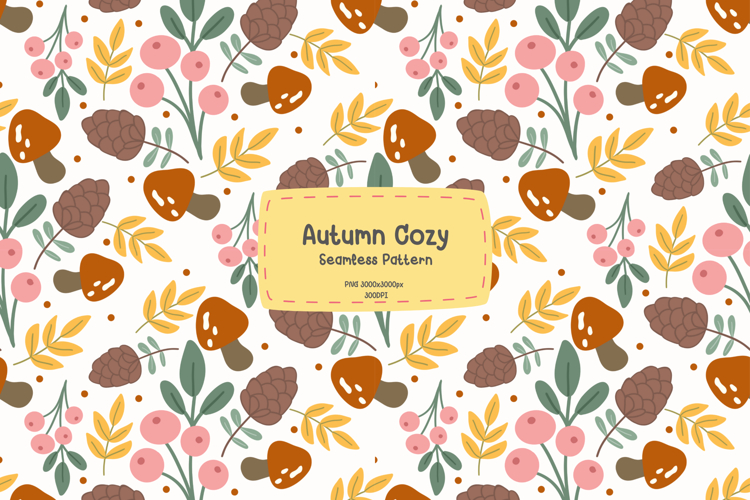 Autumn cozy seamless pattern