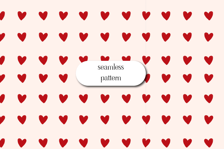 Red Heart Polka Dot Seamless Valentine Pattern on Blush