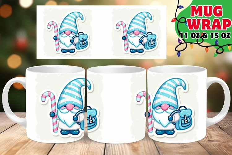 Christmas Gnome Whimsy 11oz 15oz Mug Wrap