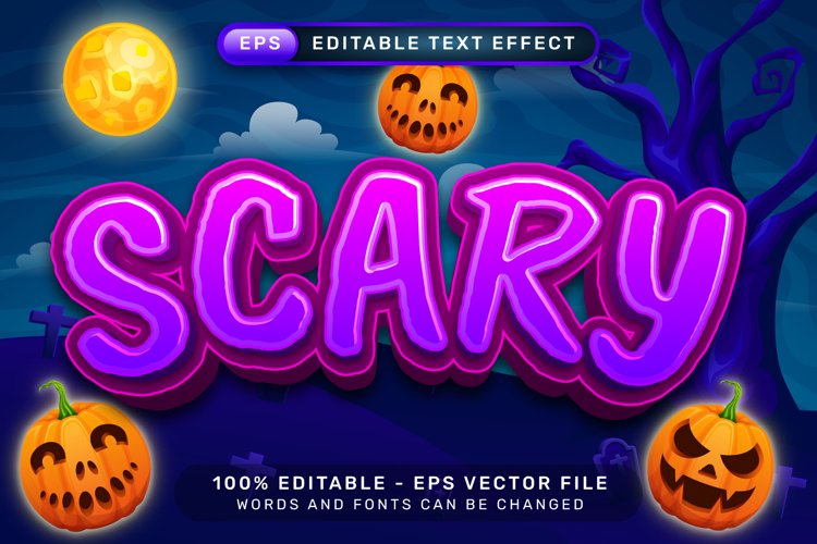 scary text effect and editable text effect with example image 1