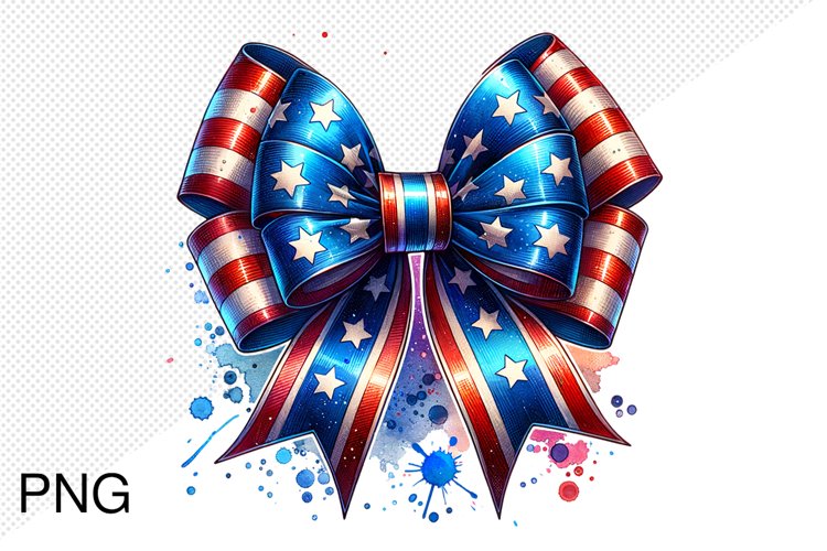 4th of July Big Bow Ribbon - Sublimation PNG