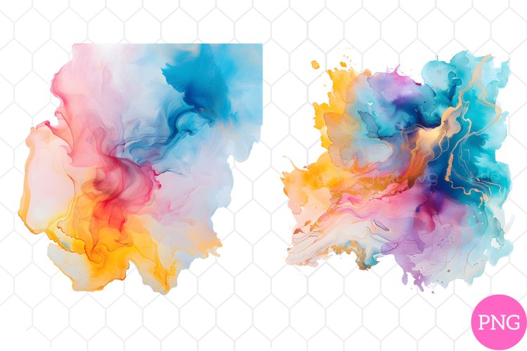 Vibrant Watercolor Splashes Clipart example image 1