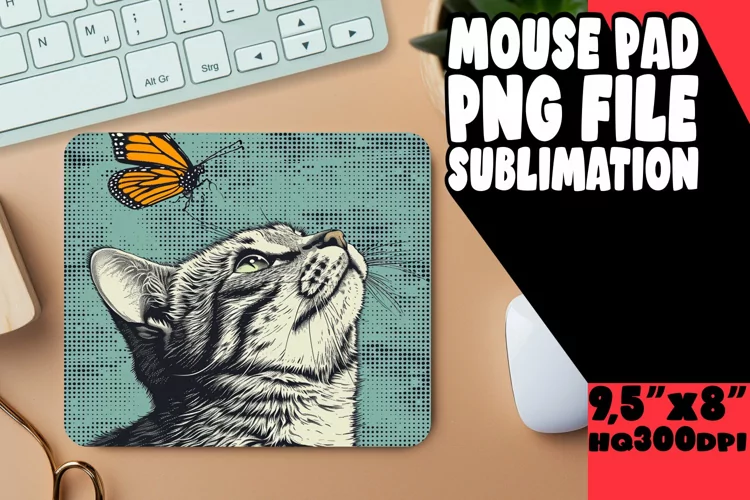 Playful Kitty Mouse Pad Design