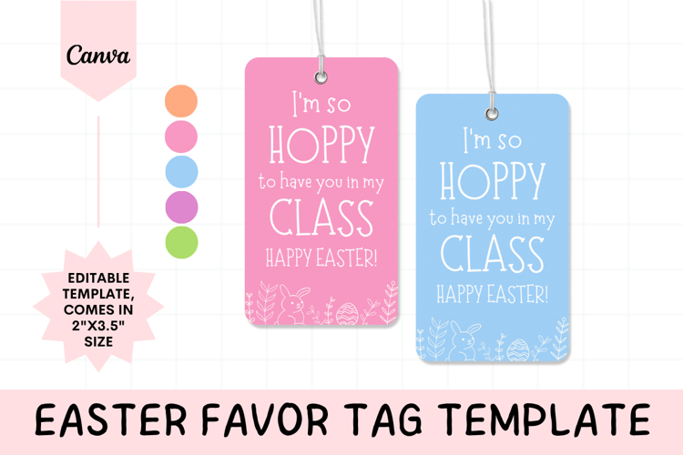 Editable Easter Hang Tag Canva Template - 1