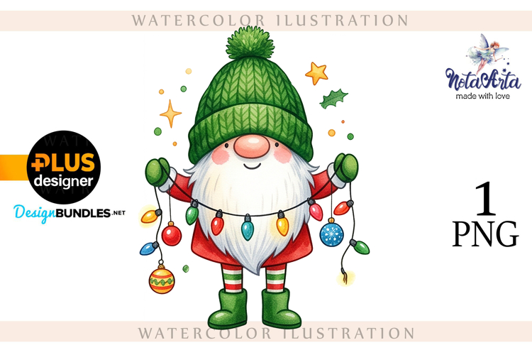 Watercolor Christmas gnomes, Christmas Gnomes