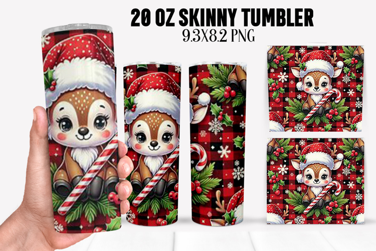 Christmas Deer Tumbler Sublimation ,20 oz Tumbler Wrap