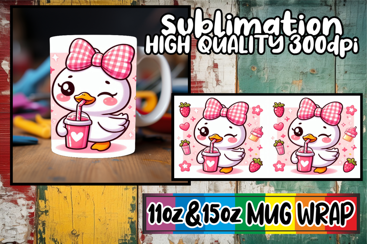 Delightful sips 11oz 15oz mug wrap, Cute Goose