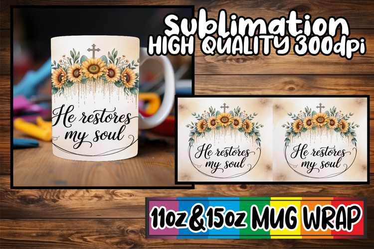 Perfect start sublimation 11oz 15oz mug wrap, Christian