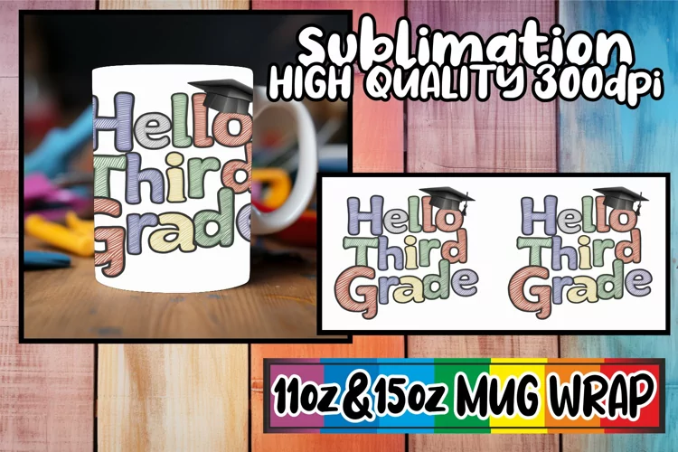 Colorful Education Mug Wrap 11oz/15oz Design