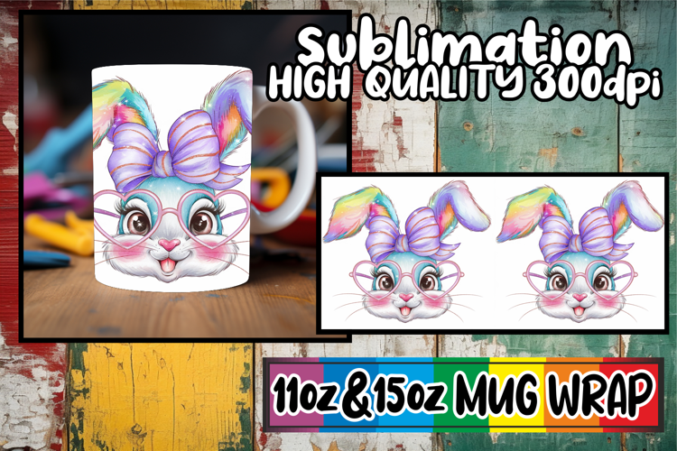 Gentle breezes 11oz 15oz sublimation wrap, Easter Bunny