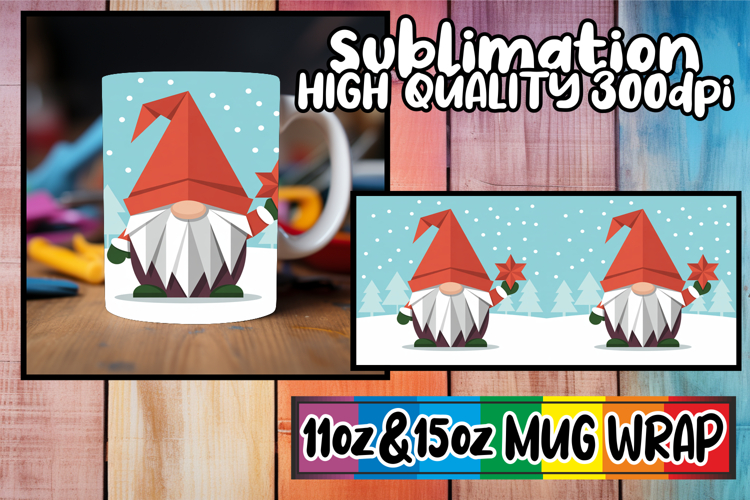 Lovely moments sublimation mug wrap, Gnomes
