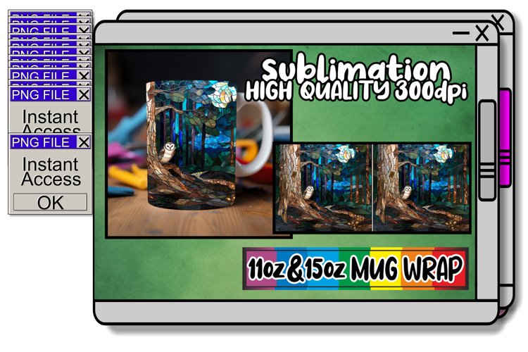 Enchanting Stained Glass Sublimation Wrap 11oz/15oz