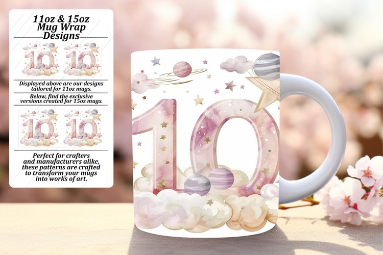Cosmic Aura: Sublimation Mug Wrap Art 11oz/15oz example image 1