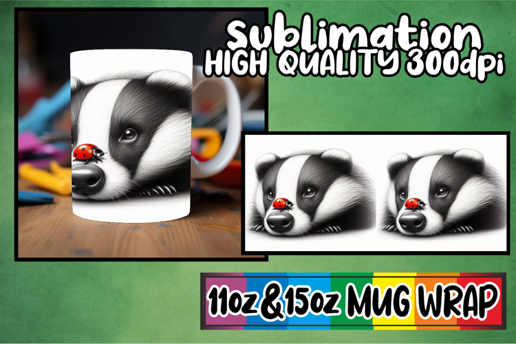 Serene mornings sublimation mug wrap, Cute Animals